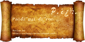 Palágyi Áron névjegykártya